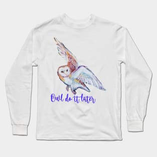 Barn owl in flight Long Sleeve T-Shirt